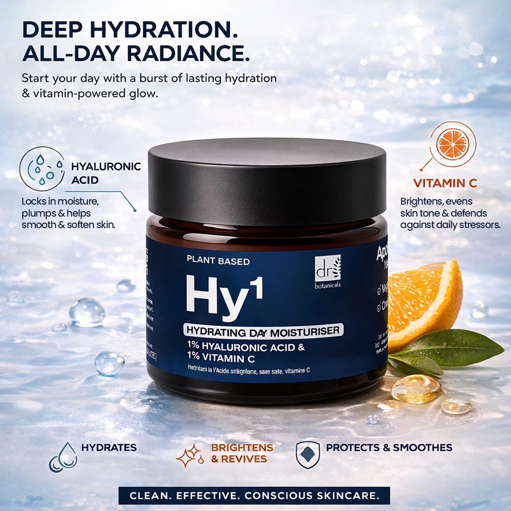 Hydrating Day Moisturiser with 1% Hyaluronic Acid & 1% Vitamin C  60ml