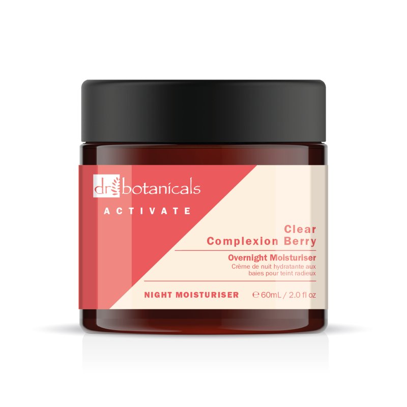 Activate Clear Complexion Berry Overnight Moisturiser 60ml - Dr Botanicals