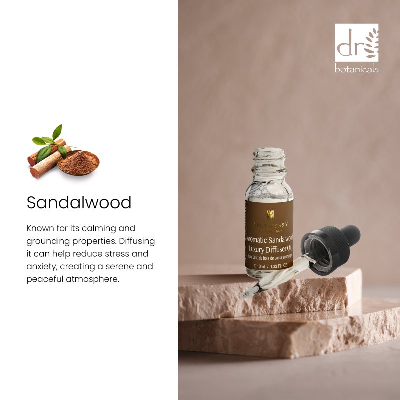 Aromatic Sandalwood Luxury Diffuser Oil 10ml - Dr Botanicals