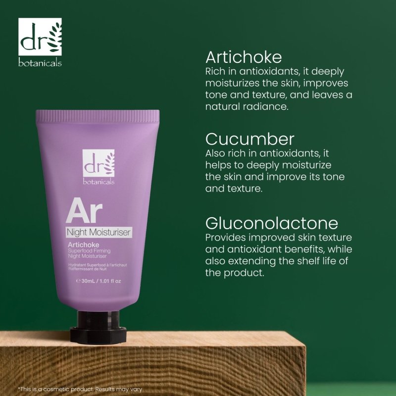 Artichoke Superfood Firming Night Moisturiser 30ml - Dr Botanicals