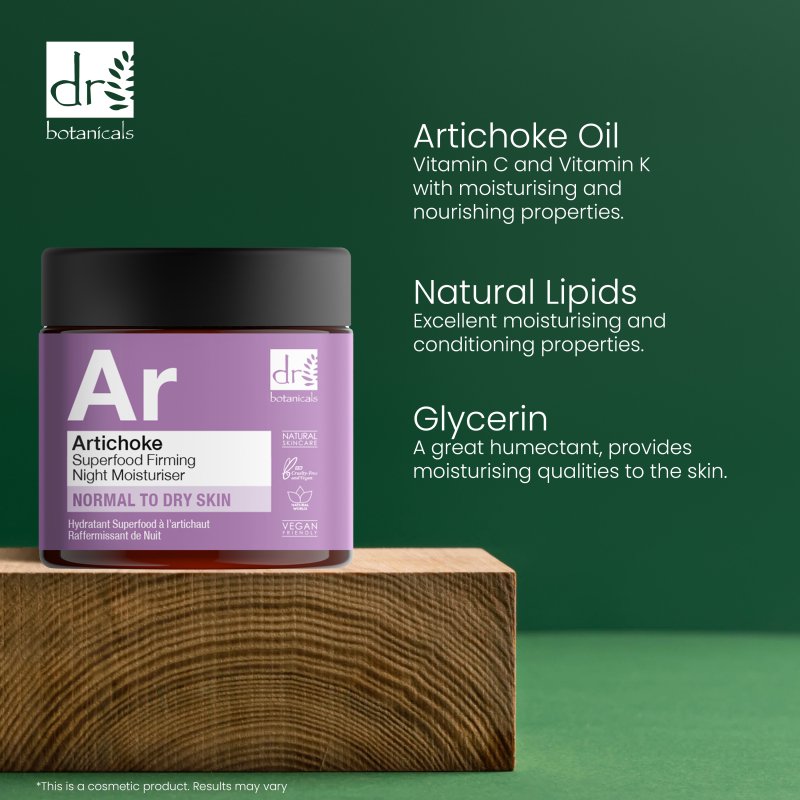 Artichoke Superfood Firming Night Moisturiser 60ml - Dr Botanicals