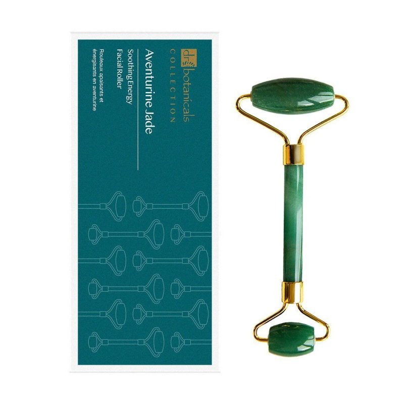 Aventurine Jade Soothing Energy Facial Rollers (Gold Metal Handle) - Dr Botanicals