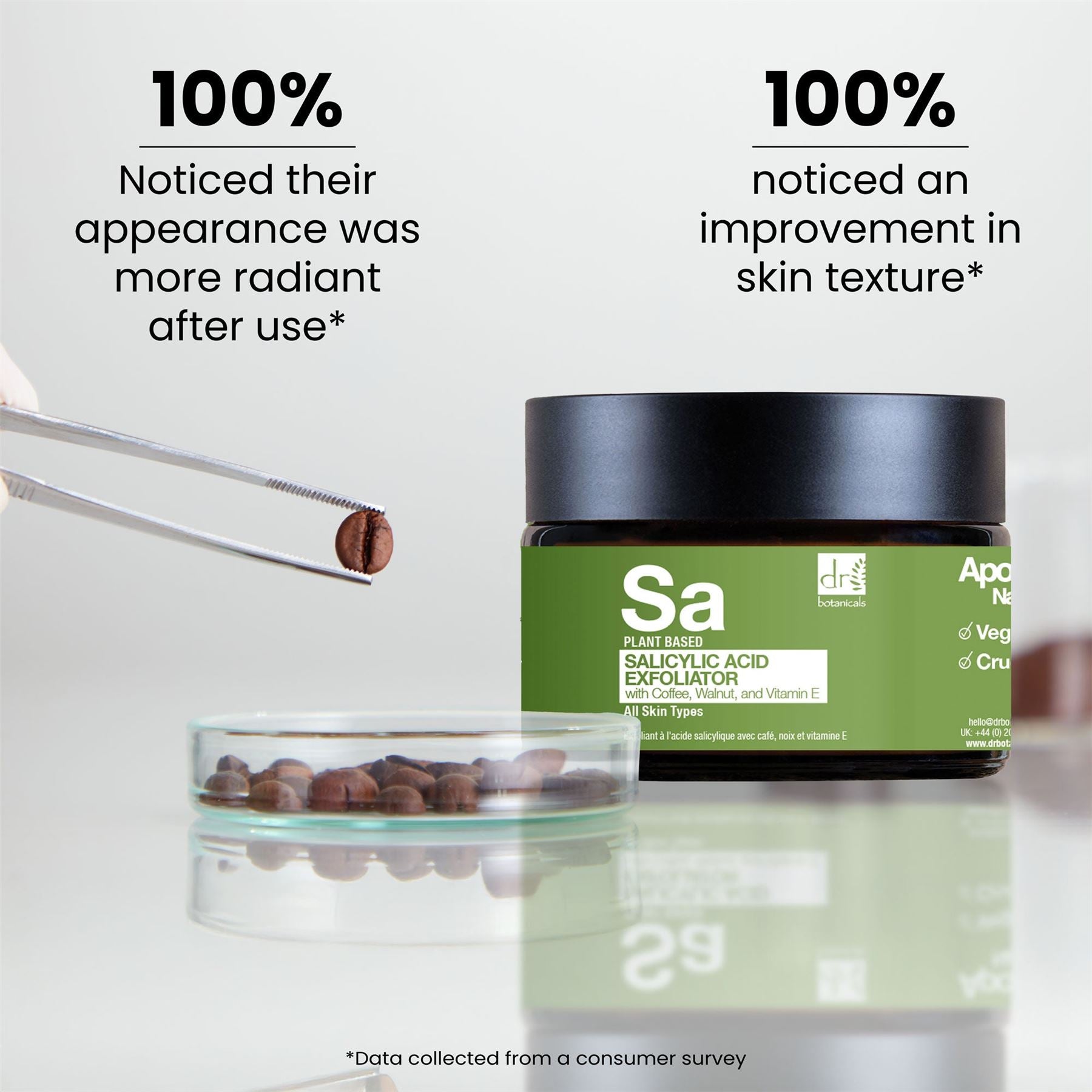 Exfoliant à l'acide salicylique avec café, noix et vitamine E 60 ml