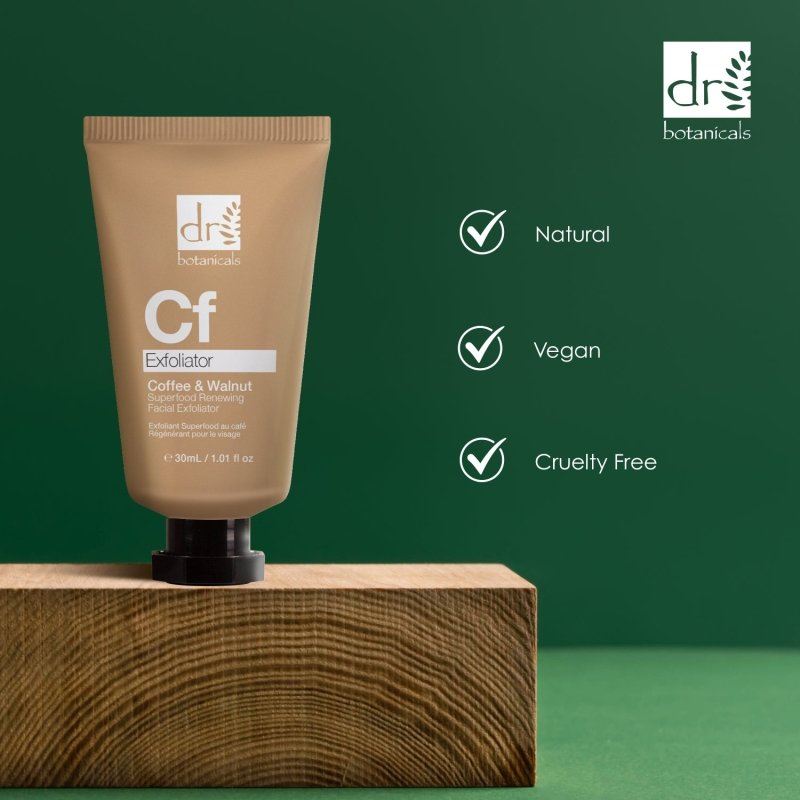 Exfoliant facial régénérant à base de superaliments au café avec exfoliation physique et chimique