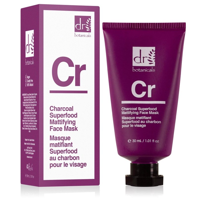 Charcoal Superfood Mattifying Face Mask 30ml - Dr Botanicals