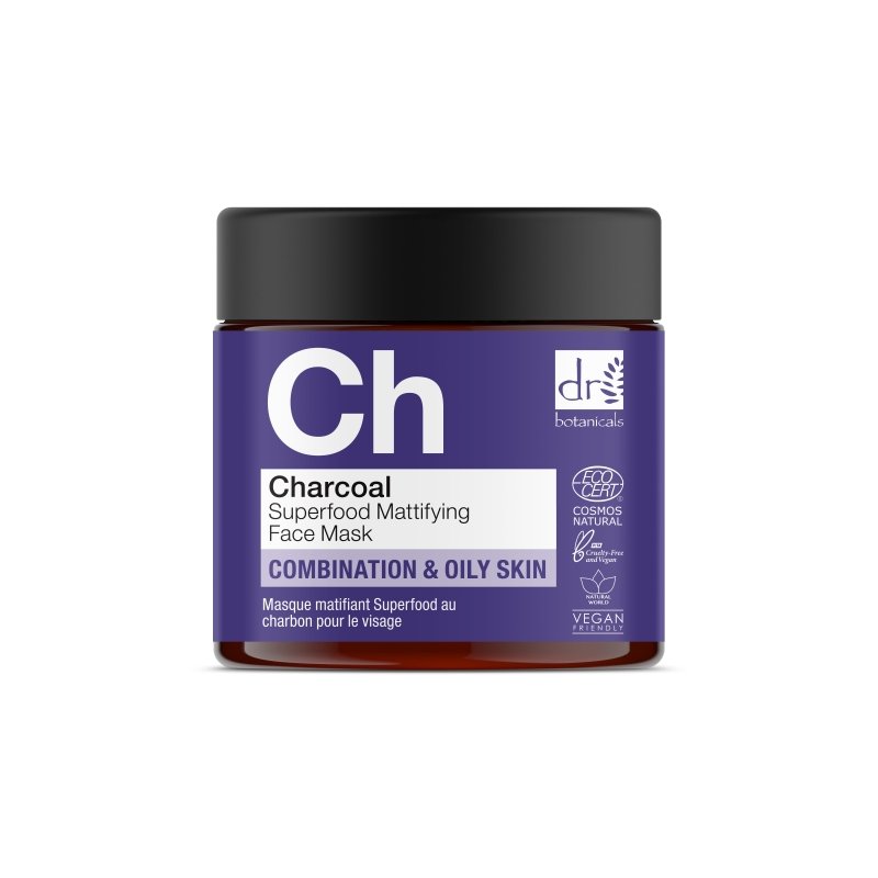 Charcoal Superfood Mattifying Face Mask 60ml - Dr Botanicals