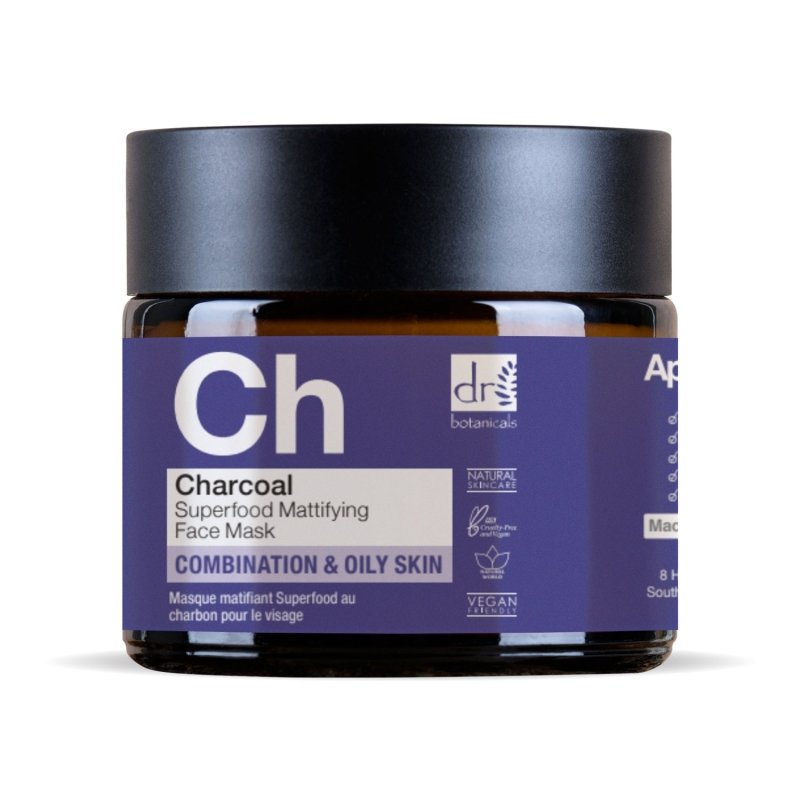 Charcoal Superfood Mattifying Face Mask 60ml - Dr Botanicals