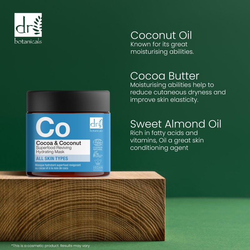 Cocoa & Coconut Superfood Reviving Hydrating Mask 60ml - Dr Botanicals