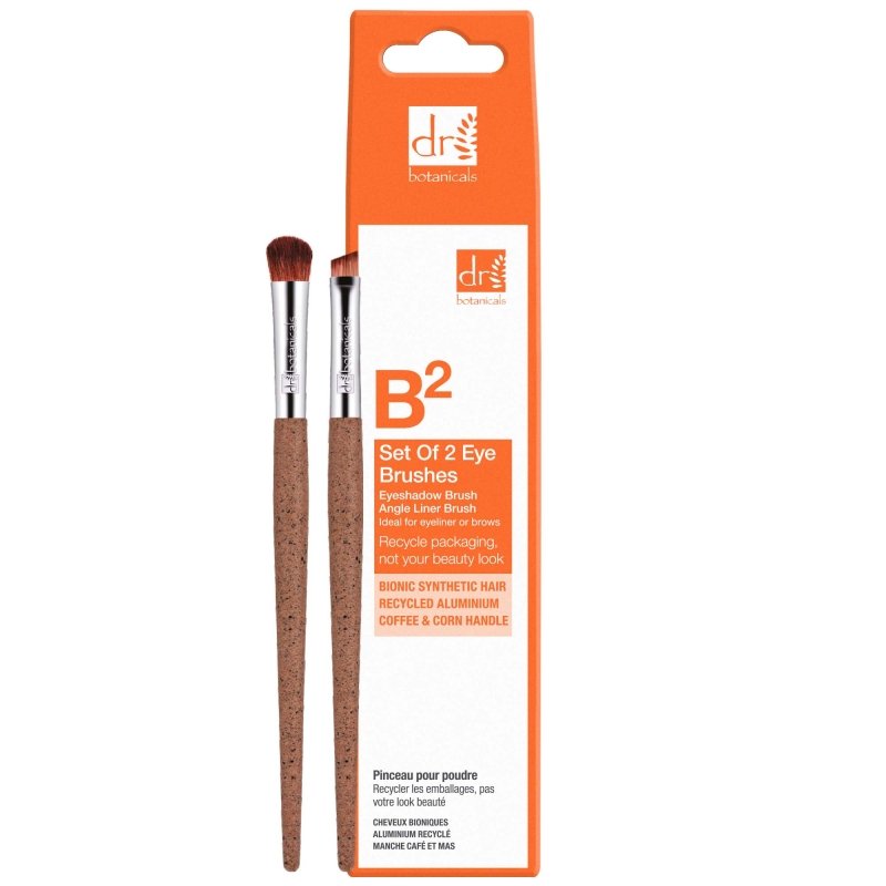 Coffee Ground Set Of 2 Eye Brushes - Dr Botanicals