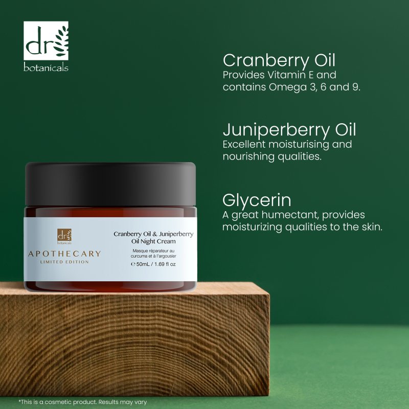 Cranberry Oil & Juniperberry Oil Night Cream 50ml - Dr Botanicals