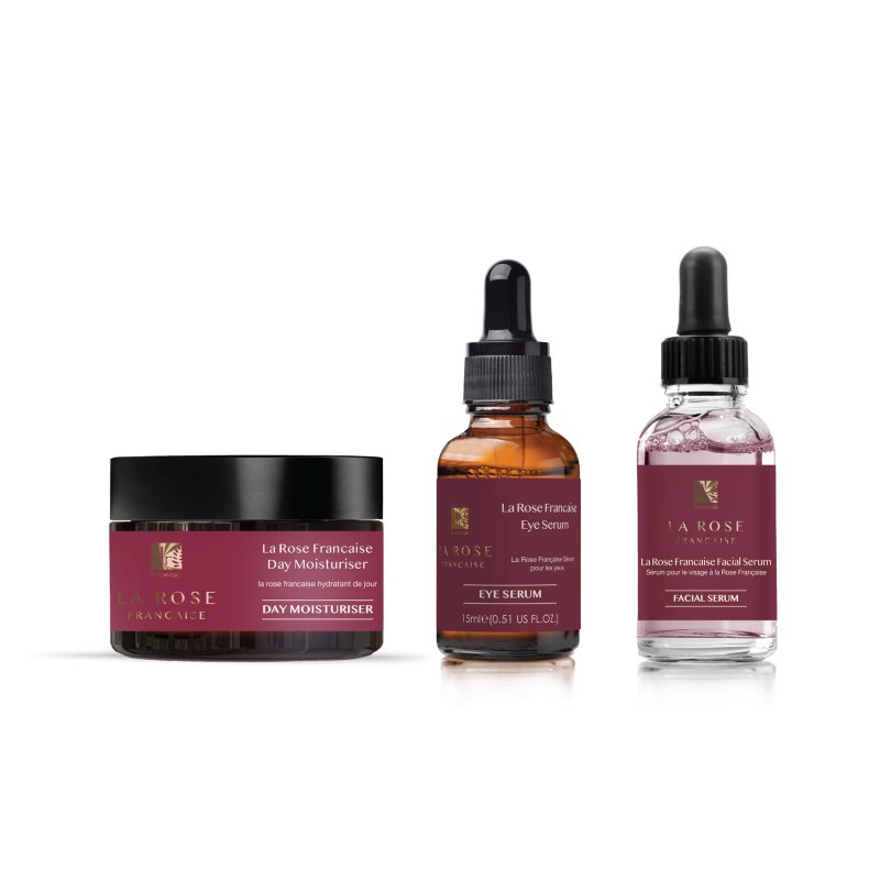 La Rose Française Day Moisturiser, Facial Serum, Eye Serum - Dr Botanicals