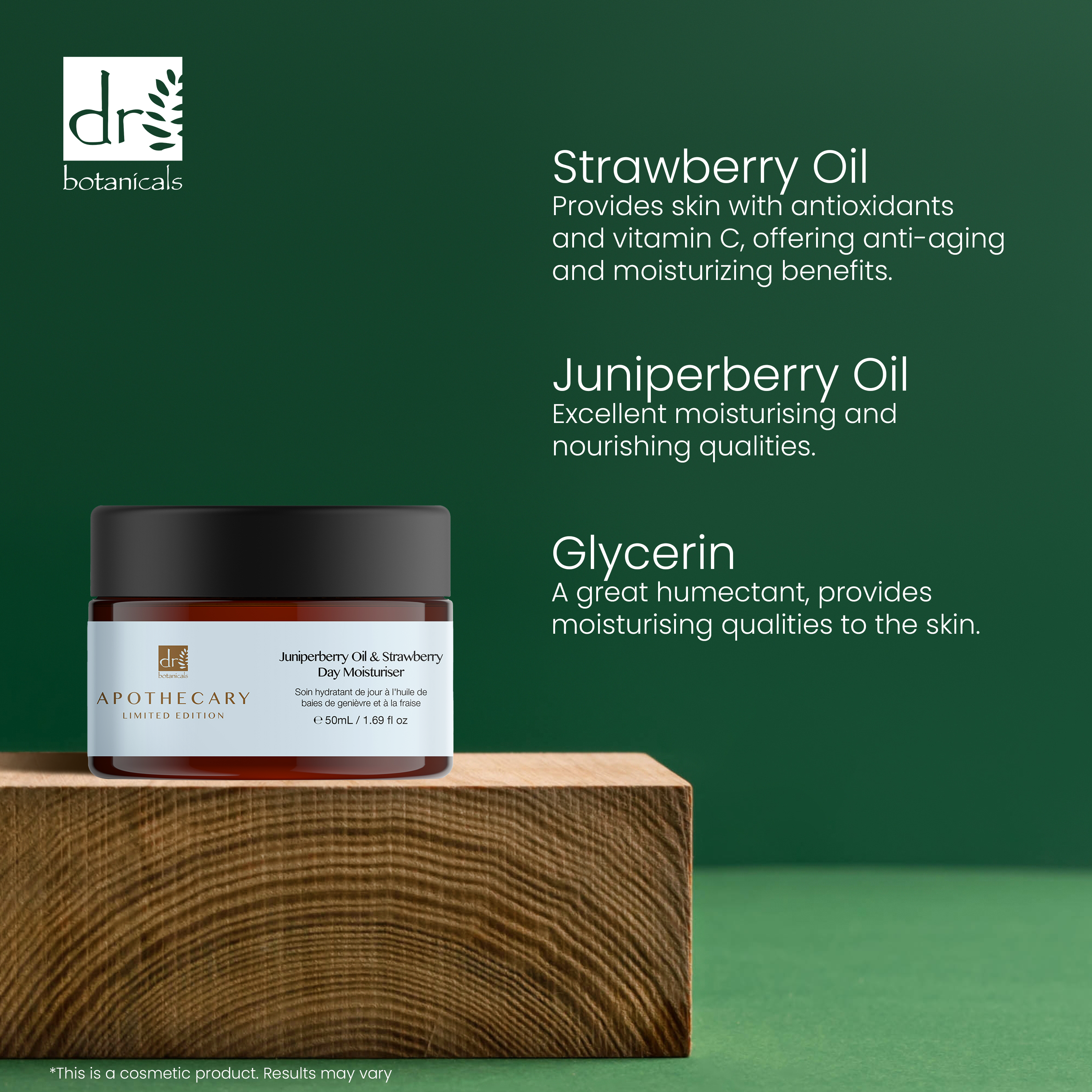 Dr Botanicals Juniperberry Oil & Strawberry Day Moisturiser 50ml Twin Value Savings Pack