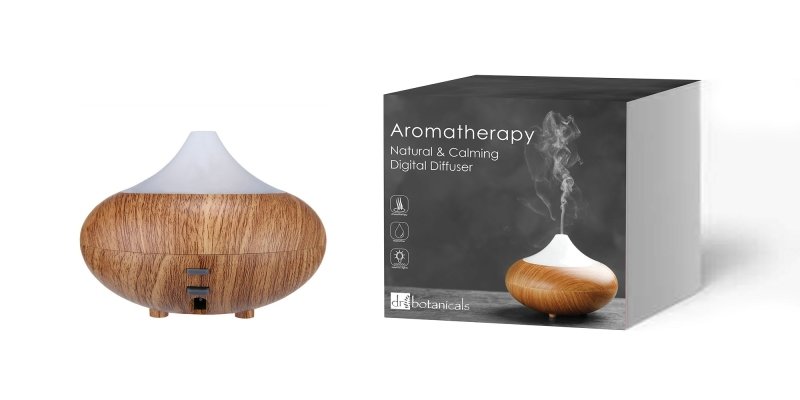 Natural And Calming Wooden Aroma Digital Diffuser Clear Top (EU Plug) - Dr Botanicals