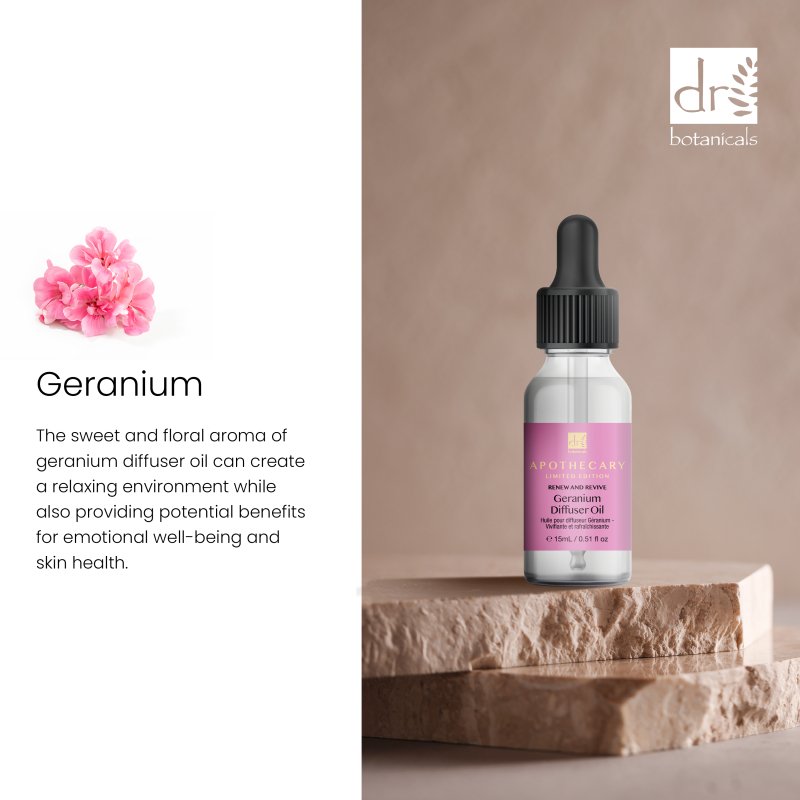 Renew & Revive Geranium Diffuser Oil 15ml - Dr Botanicals