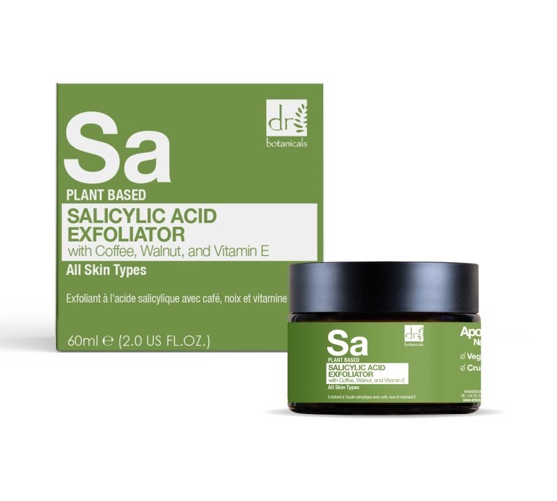 Salicylic Acid Exfoliator with Coffee, Walnut & Vitamin E 60ml - Dr Botanicals