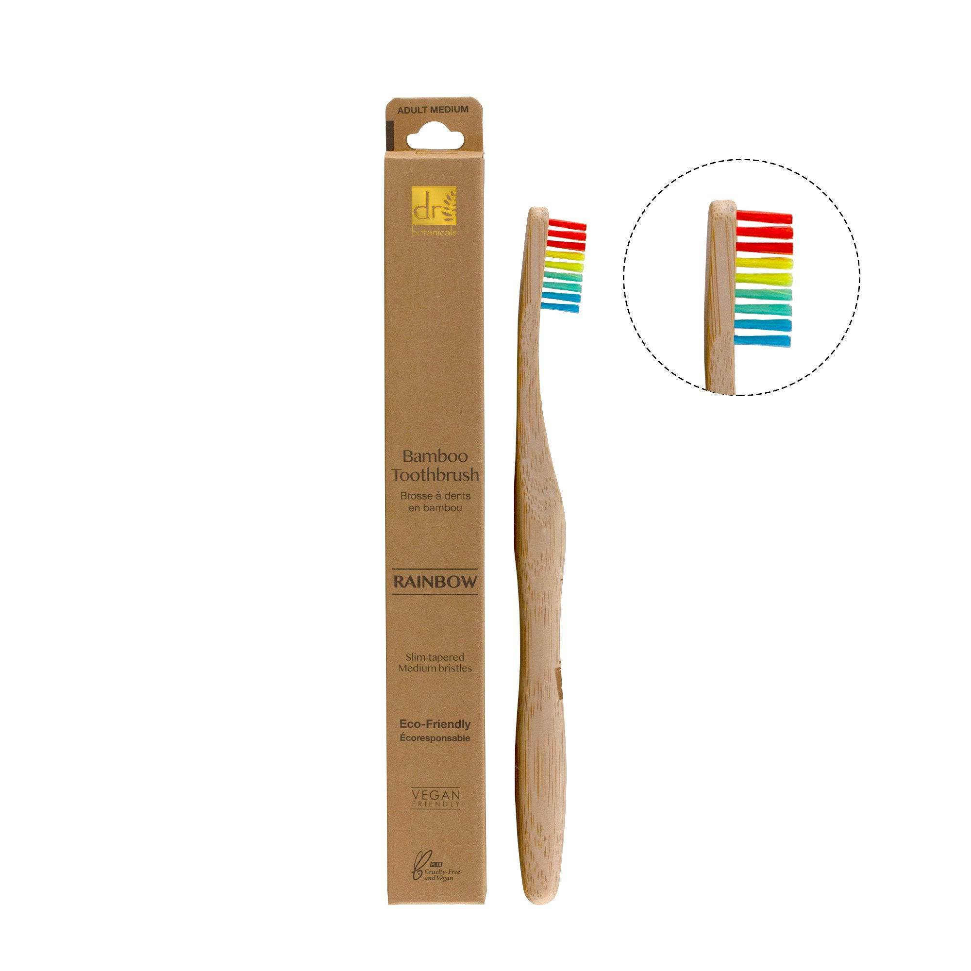 Dr Botanicals Bamboo Toothbrush Rainbow Twin Value Savings Pack