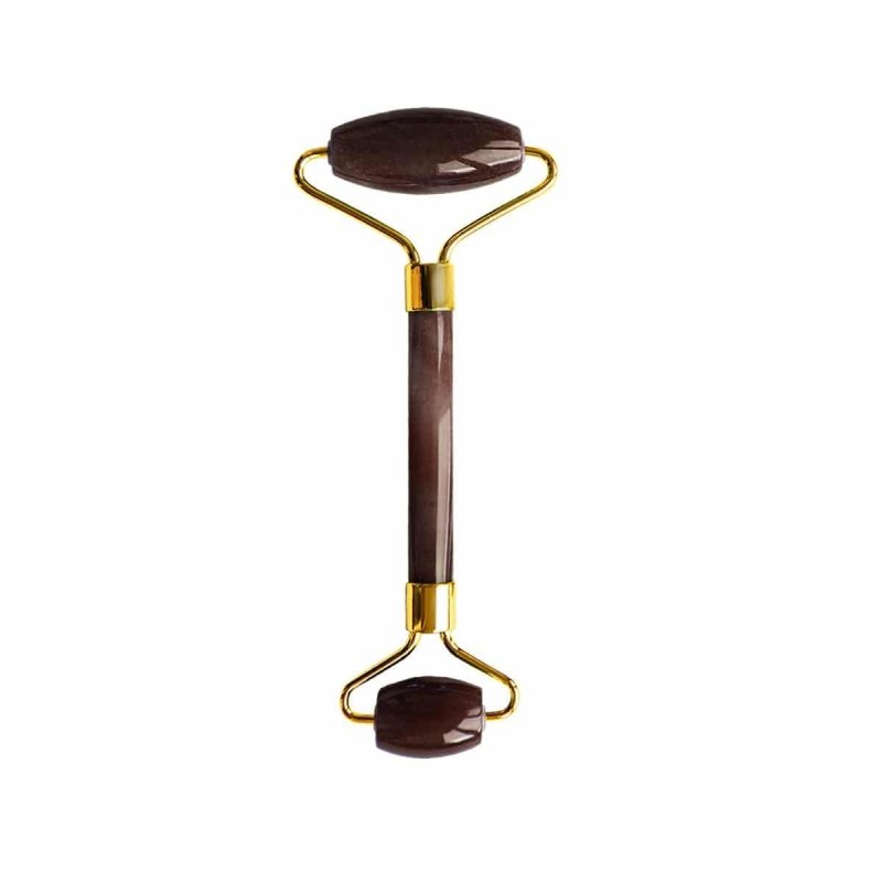 Tiger Eye Harmony and Balancing Facial Roller (Gold Metal Handle) - Dr Botanicals