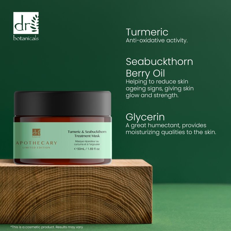 Tumeric & Seabuckthorn Treatment Mask 50ml - Dr Botanicals