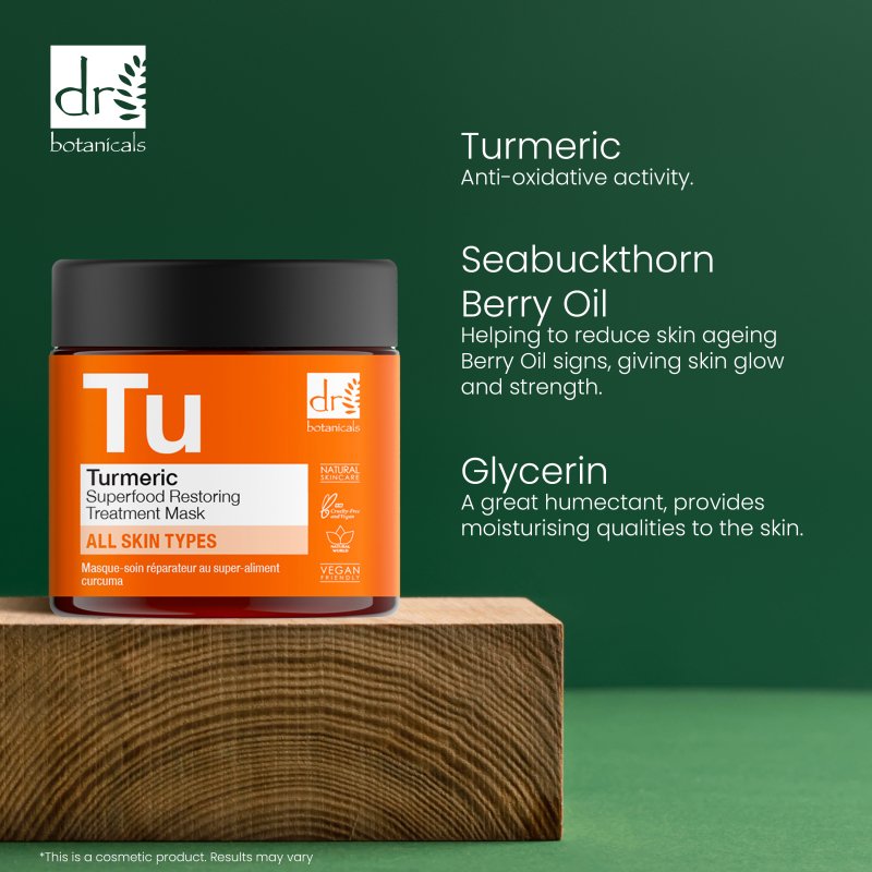 Turmeric Superfood Restoring Treatment Mask 60ml - Dr Botanicals