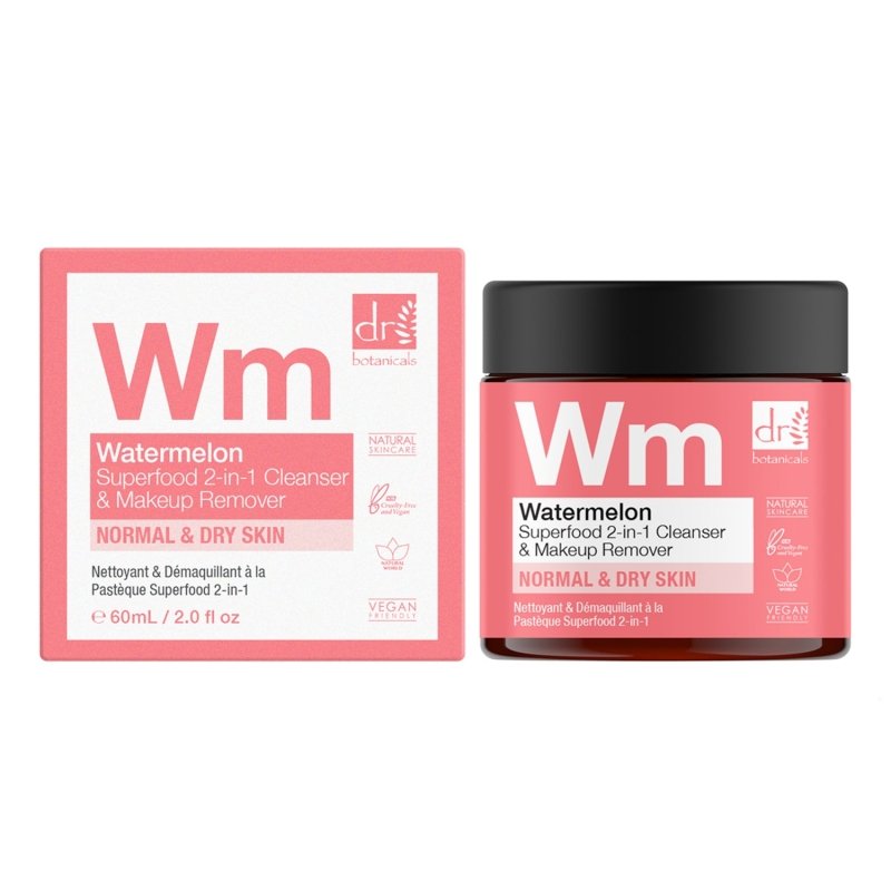 Watermelon Superfood 2 - In - 1 Cleanser & Makeup Remover 60ml - Dr Botanicals